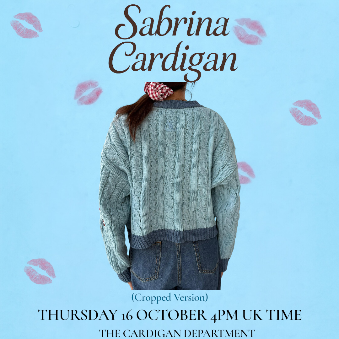 Sabrina: Blue Bow Cardigan (cropped version)