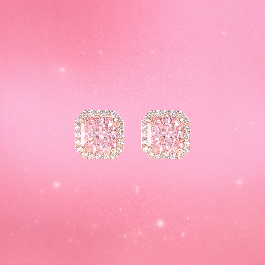 Pink Crystal Studs