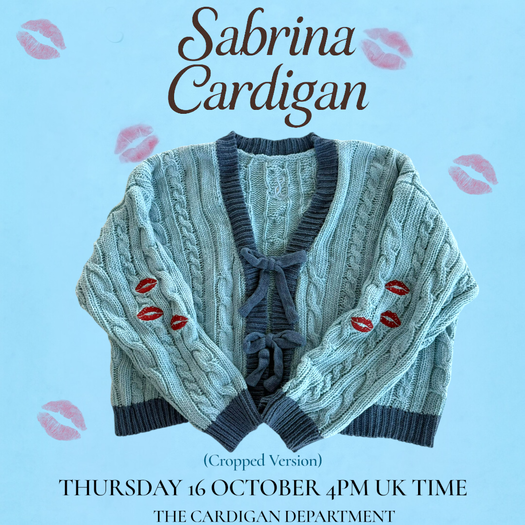 Sabrina: Blue Bow Cardigan (cropped version)