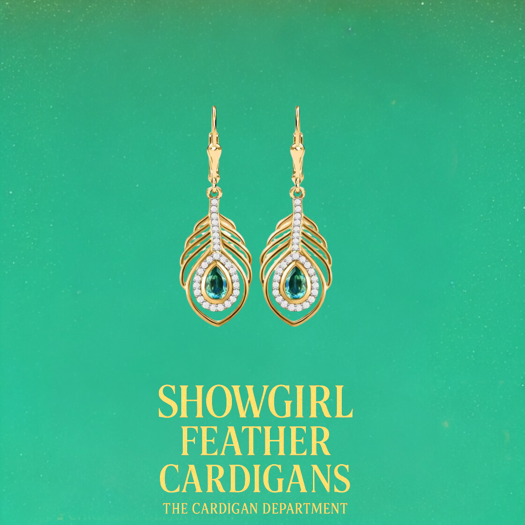 Peacock Feather Drop Earrings