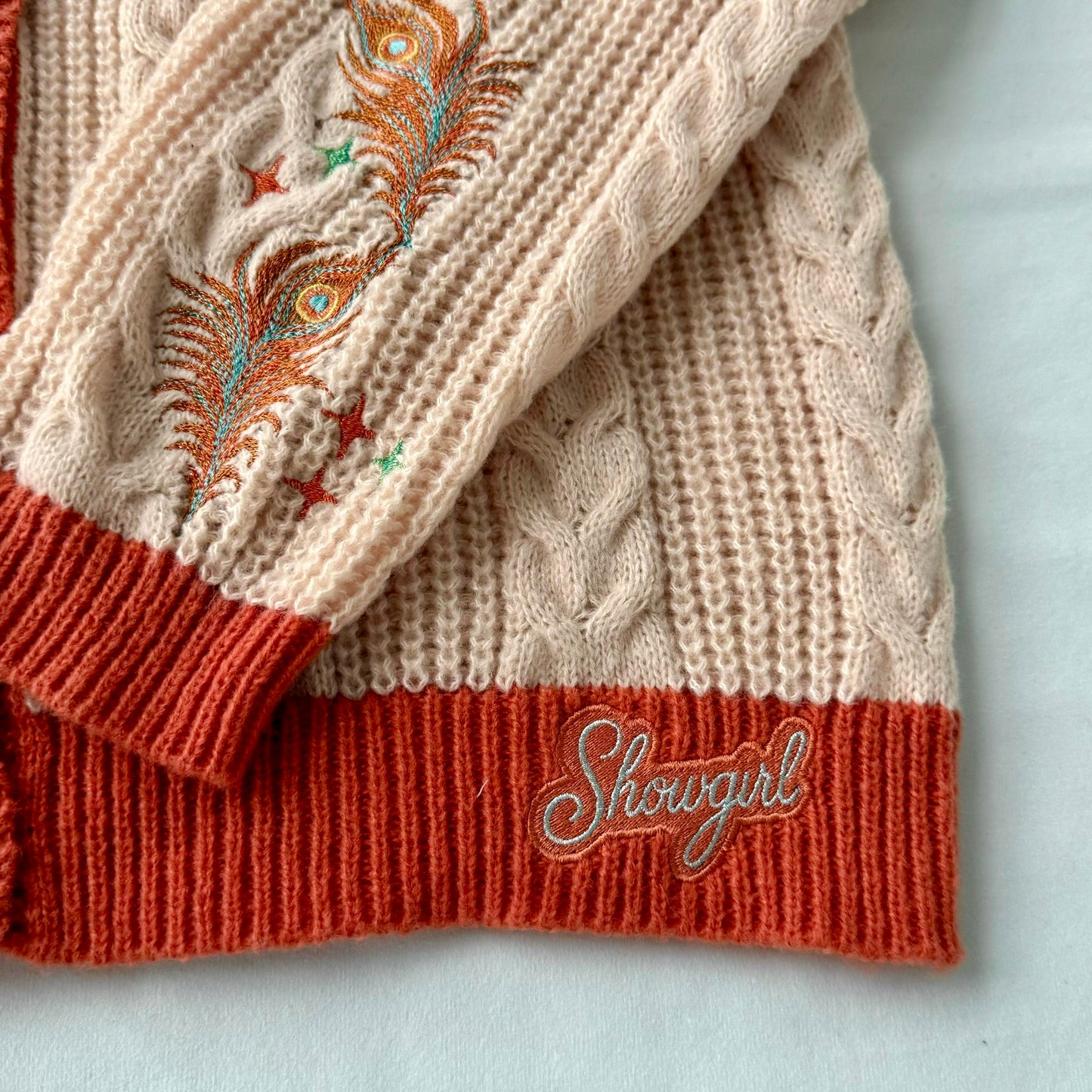PRE ORDER: Orange Feather Showgirl Cardigan