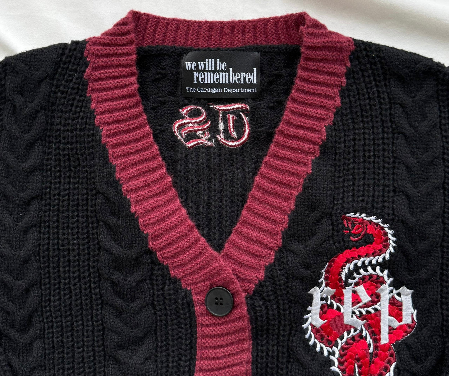 rep: red serpent cardigan