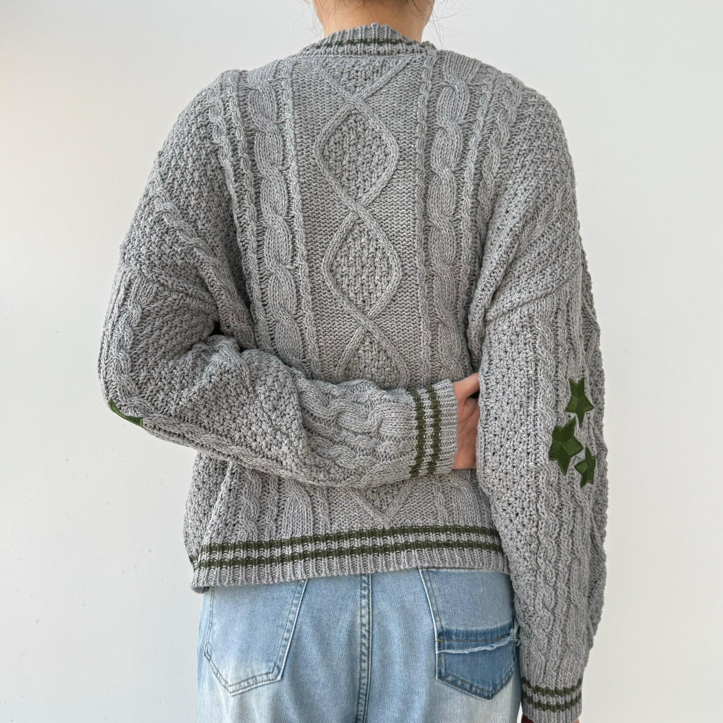 Grey Holiday Folklore Sweater