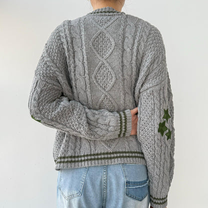 Grey Holiday Folklore Sweater