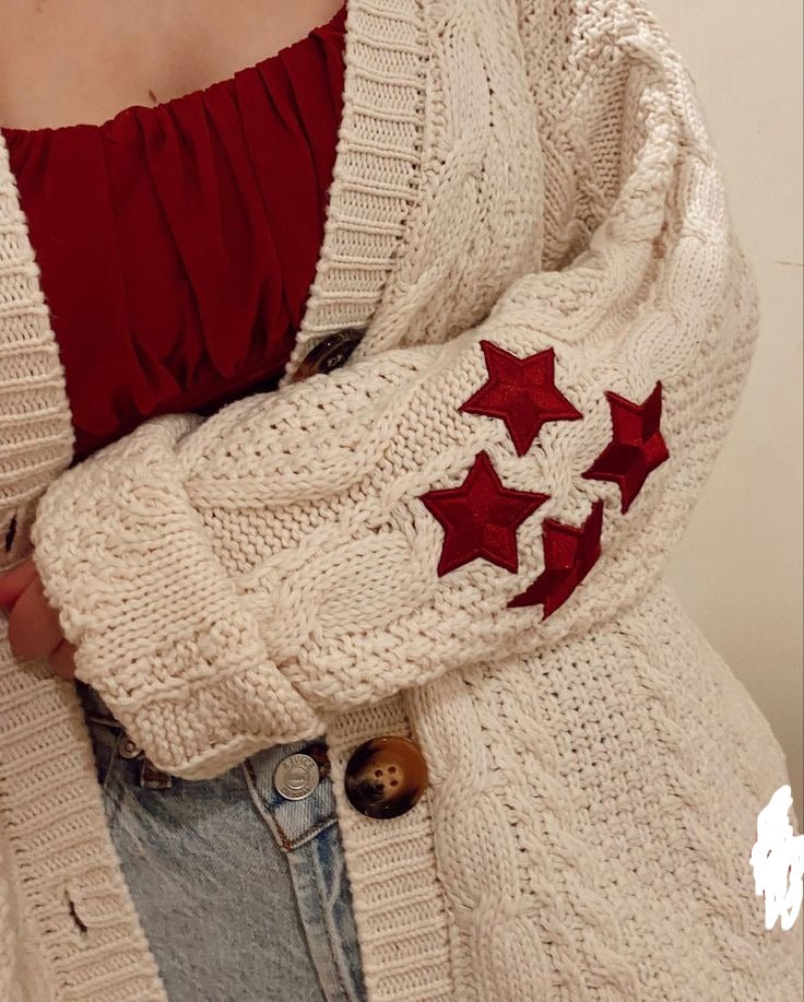 Beige Red Star Cardigan – The Cardigan Department