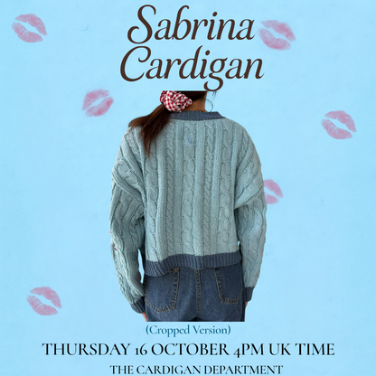 Sabrina: Blue Bow Cardigan (cropped version)