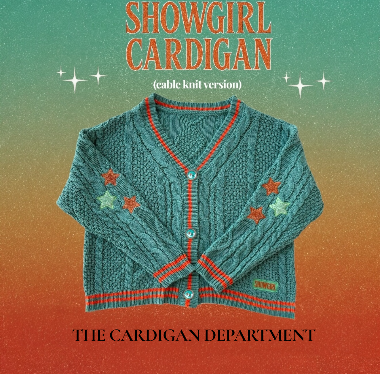 PRE ORDER: SHOWGIRL Star Cable Knit Cardigan ❤️‍🔥✨