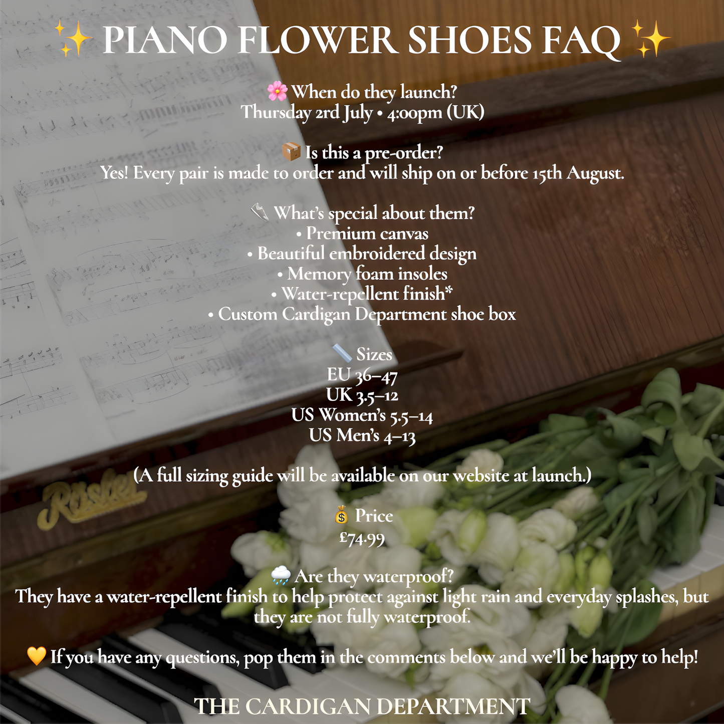 PRE ORDER: The Piano Flower Shoes
