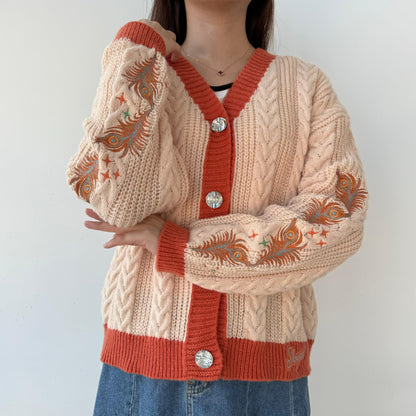 PRE ORDER: Orange Feather Showgirl Cardigan