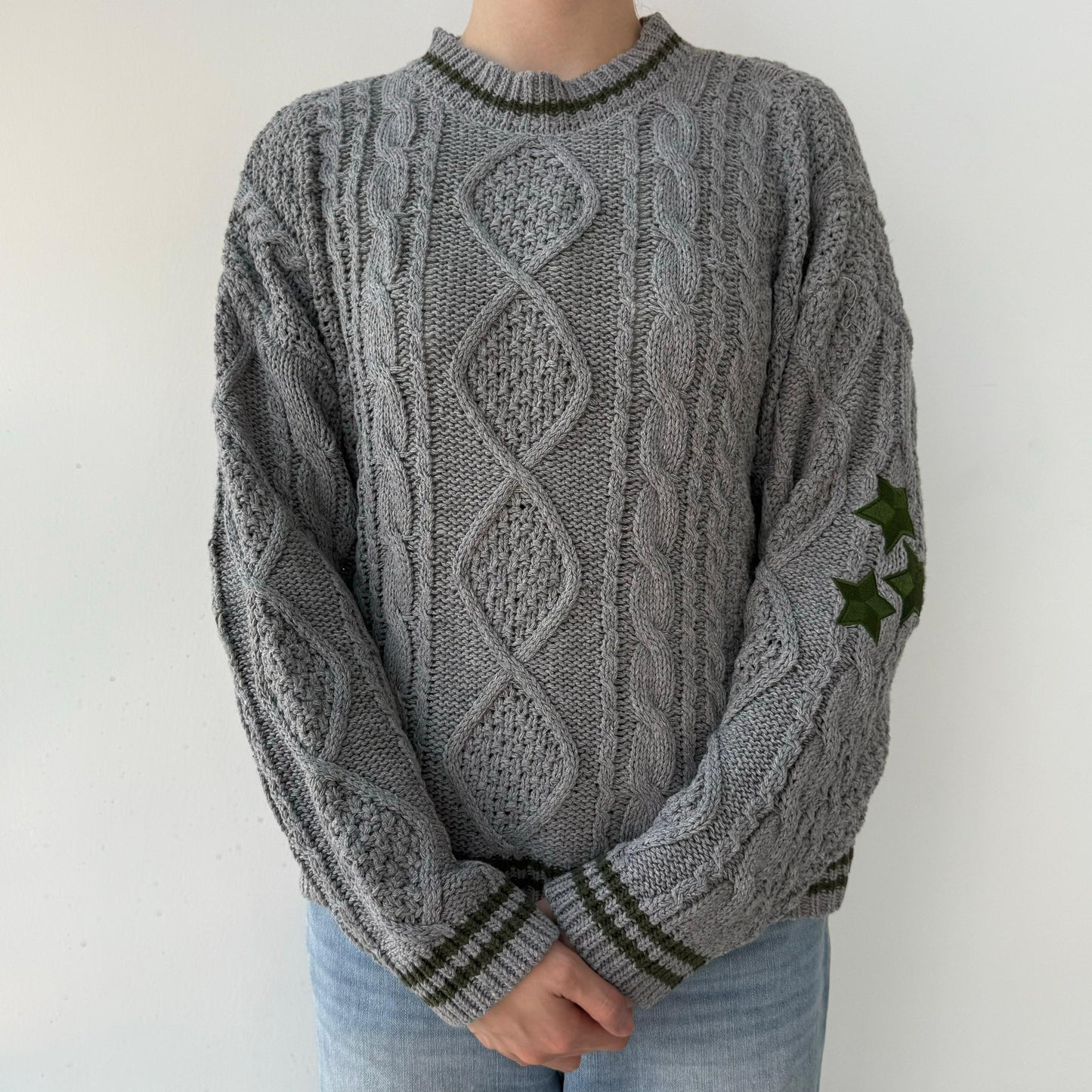 Grey Holiday Folklore Sweater