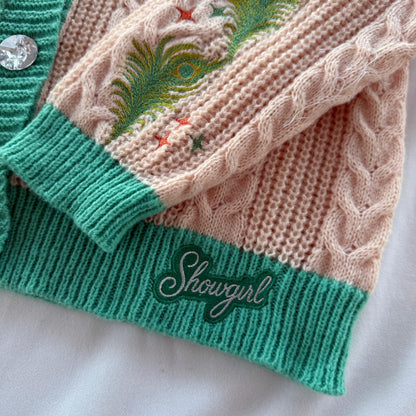 PRE ORDER: Teal Feather Showgirl Cardigan