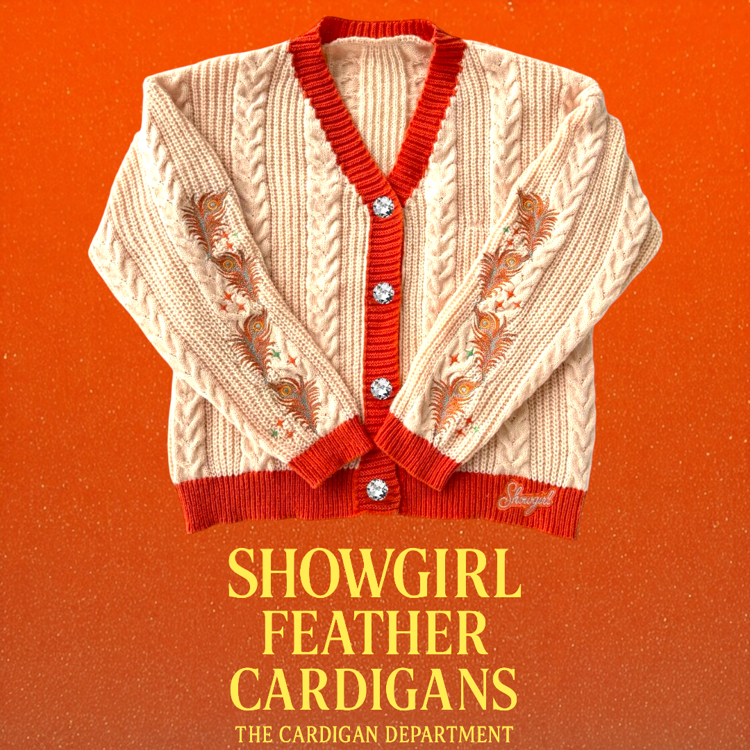 PRE ORDER: Orange Feather Showgirl Cardigan