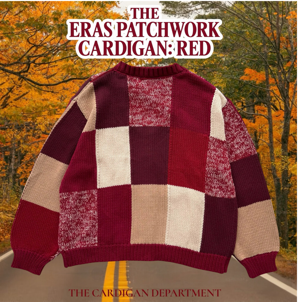 LIMITED EDITION: THE ERAS PATCHWORK CARDIGAN: RED