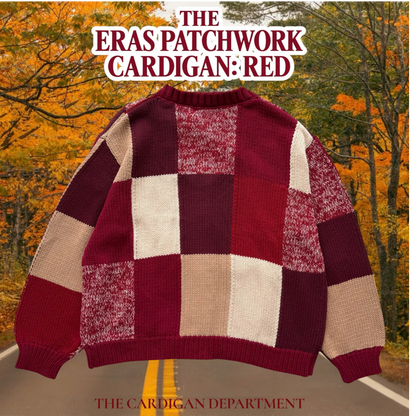 LIMITED EDITION: THE ERAS PATCHWORK CARDIGAN: RED