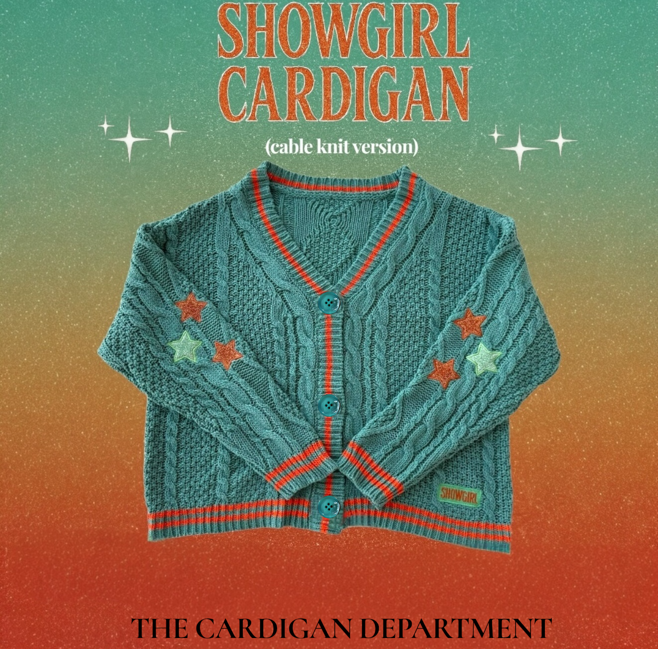 PRE ORDER: SHOWGIRL Star Cable Knit Cardigan ❤️‍🔥✨