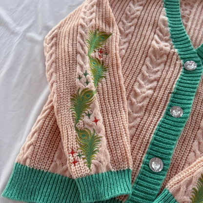 PRE ORDER: Teal Feather Showgirl Cardigan