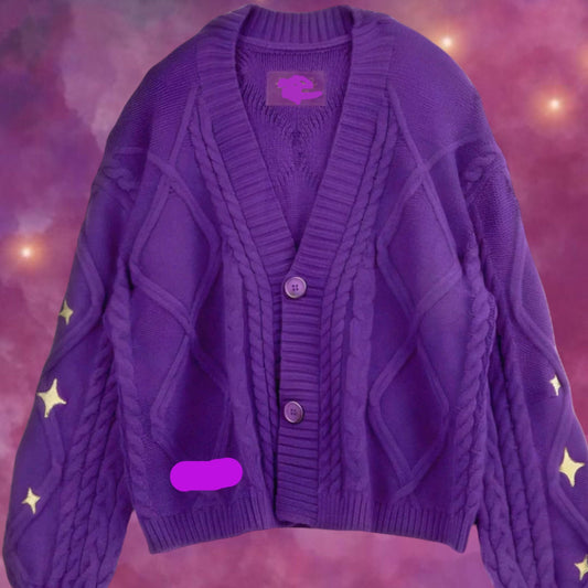 SPEAK Purple Cardigan