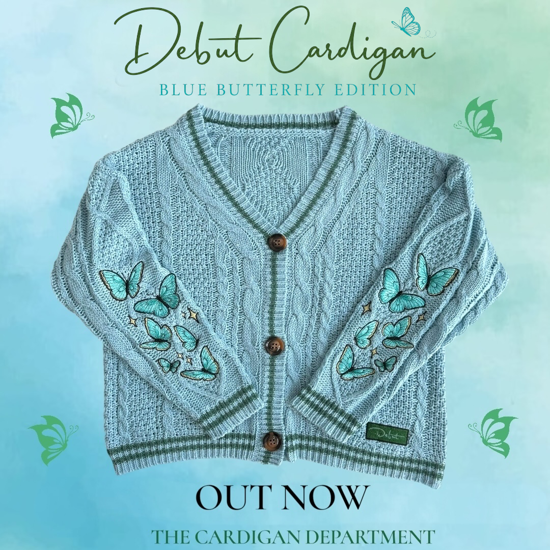 Debut Cardigan: Blue Butterfly Edition 🦋