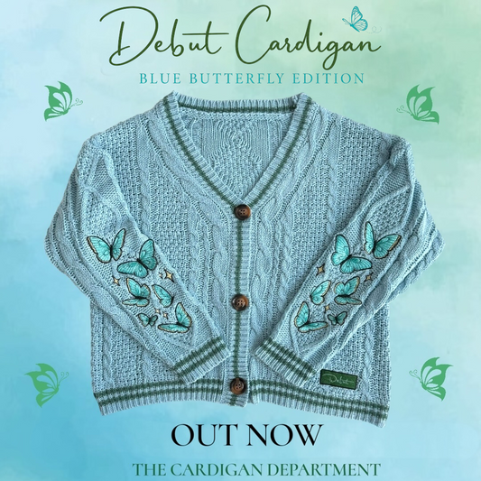Debut Cardigan: Blue Butterfly Edition 🦋