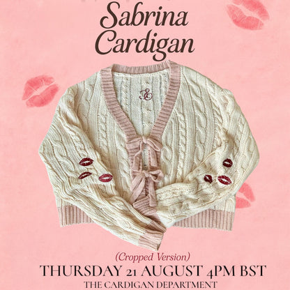 Sabrina: Pink Bow Cardigan (cropped version)