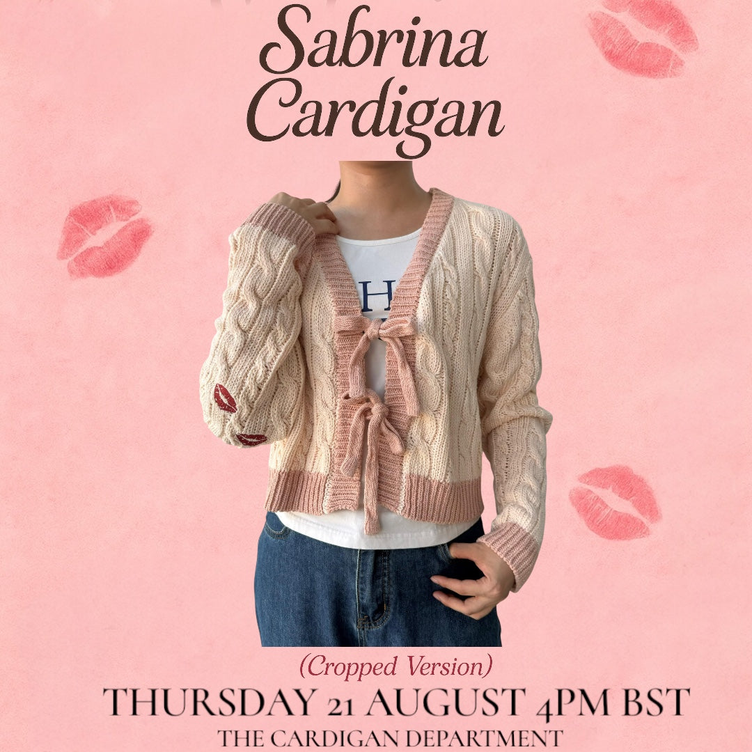 Sabrina: Pink Bow Cardigan (cropped version)
